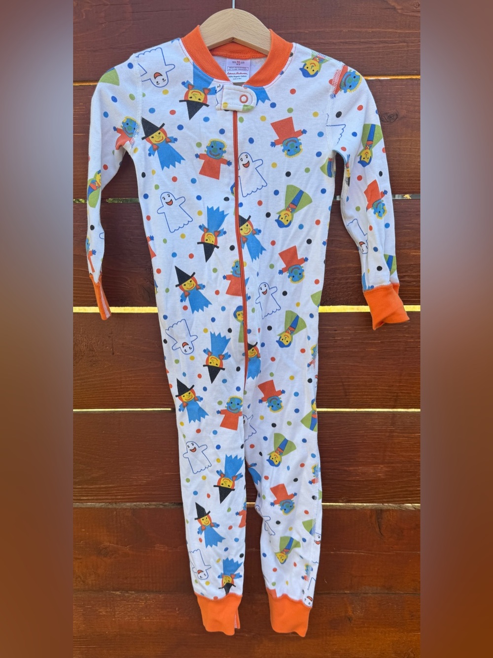 Hanna Andersson organic cotton Halloween zippered one piece pajama 3T